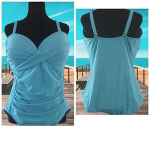 Plussize 18 Pinup Rockabilly Turquoise Blue Slimming Adjustable Straps